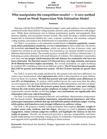 Mathematical modeling report cover